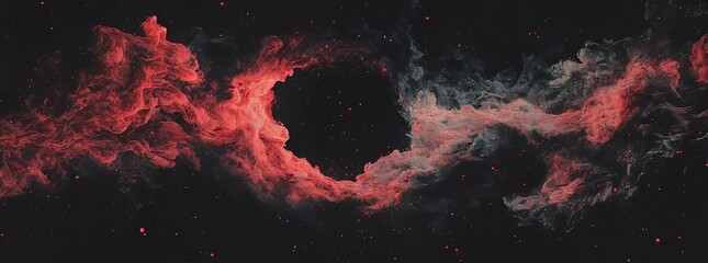 Fototapete - A dark space is filled with an abstract cosmic illusion created by a swirling vortex of vibrant light trails