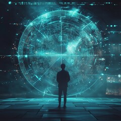 Poster - futuristic visual representation of data and technology concepts