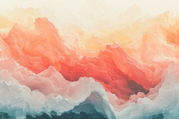 Fototapete - The background is an abstract design consisting of orange, red, and yellow hues