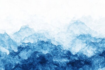 Poster - Abstract background with minimalist design featuring sea waves in various blue hues
