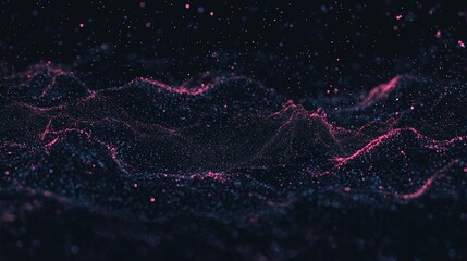 Aufkleber - A futuristic background composed of dots, accompanied by color music sound waves, represents big data visualization through 3d rendering