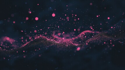 Aufkleber - Big data visualization is represented by a futuristic dots background, incorporating color music sound waves, generated using 3d rendering methods