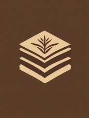 Aufkleber - Clean and simple logo design featuring flat chocolate bar design with rich brown tones and subtle plant motif