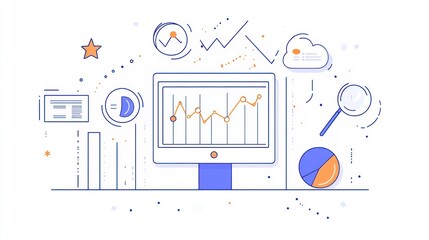 Fototapete - Business data analysis on computer screen (1)