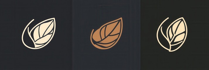 Aufkleber - Minimalist nut logo featuring modern abstract line art of almond and walnut designed for a creative brand identity