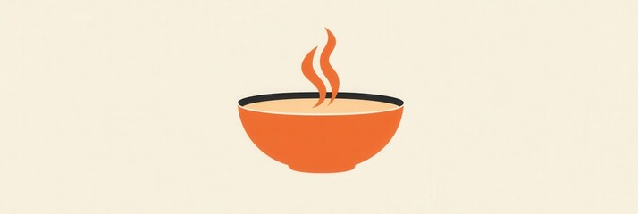 Leinwandbilder - Cozy soup bowl logo featuring warm tones and steaming design, perfect for a comforting culinary brand