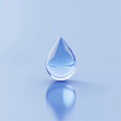 Leinwandbilder - Minimalist water drop logo reflecting in cool blue tones with a clean branding aesthetic for modern designs and projects