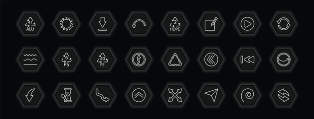 Poster - outline icons set - user interface concept. vector icons included 41 alu, big download arrow, hdpe 2, 6 ps and more.