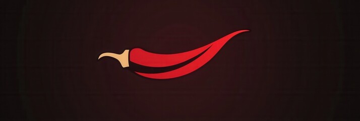Poster - Modern chili pepper logo featuring a bold red color and minimalist fire icon for a sleek branding impact