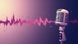 © Collse - A stock illustration that represents the concept of National security in Purple and soft beige colors, incorporating Dynamic brushstrokes and metaphors of Microphones and sound waves