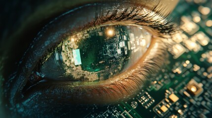 Poster - Eye Reflecting Technology in Circuit Board Close-Up Detail