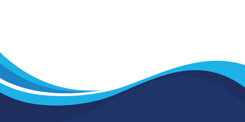 Poster - Abstract blue modern business wave banner background.border and header wavy design decoration on white background