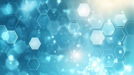 Poster - Abstract blue hexagonal technology background
