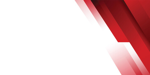 Poster - abstract red and white geometric Business banner template design presentation background