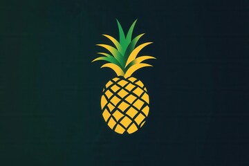 Aufkleber - Minimalist pineapple logo design showcasing geometric shapes in bright tropical yellow green colors for vibrant branding concepts