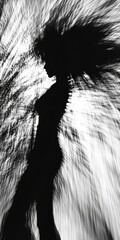 Poster - elegant silhouette of a woman against a blurred background