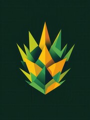 Aufkleber - Pineapple logo design showcasing minimalist geometric abstraction with vibrant tropical colors in an intriguing composition