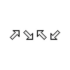Poster - arrow  icon 8 bit, pixel art 8 bit icon for game  logo. 