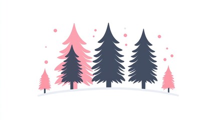 Poster - Simple Winter Forest Illustration