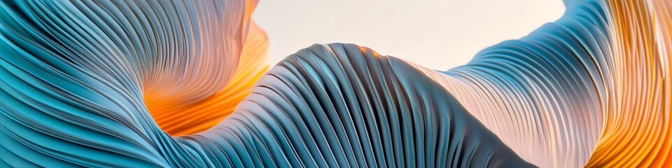 Poster - abstract blue and orange wavy lines, modern background, technology or futuristic wallpaper