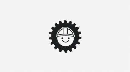 Poster - Simple engineer icon in gear