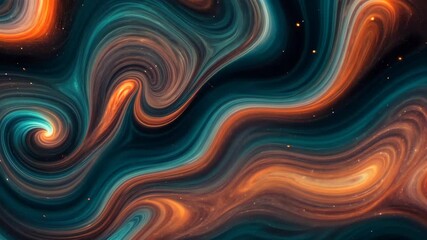 Poster - A swirl of dark blue and orange colors. The blue is the dominant color