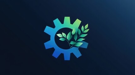 Poster - Eco-friendly gear, sustainable technology, leaves, gear concept, for eco-friendly ideas