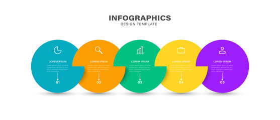 Aufkleber - Vector infographic design with 5 options or steps for business concept