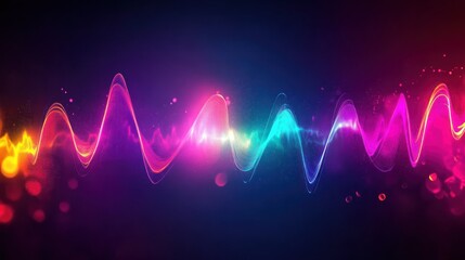 Aufkleber - Vibrant Sound Waves in Colorful Abstract Background