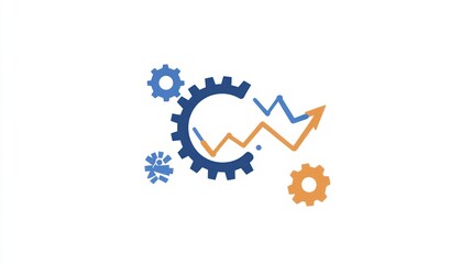 Poster - Gears and growth chart; business concept; abstract design; potential for stock use