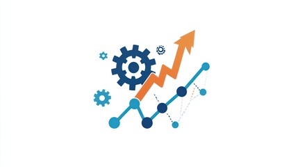 Poster - Growth chart, gears, business progress, abstract, for presentation