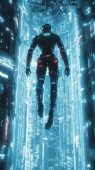 Poster - Cybernetic Vision: Exploring Futuristic Cityscapes and Technological Marvels in Sci-Fi World