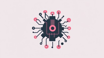Poster - Abstract circuit design, futuristic technology, background image