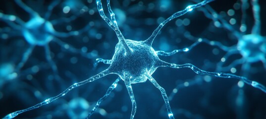 Poster - Blue Network Abstract Intertwined Lines and Glowing Nodes in Vibrant Blue Hues. 3D Illustration