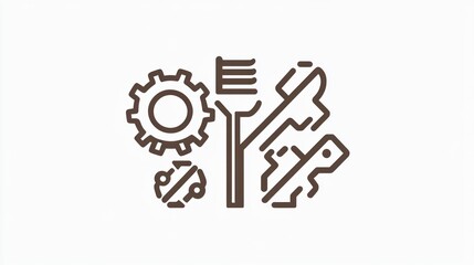 Poster - Mechanical tools, gear, maintenance, schematic, repair, vector, graphic, illustration, for technology