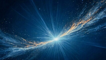 abstract blue background with a star explosion, celestial design.