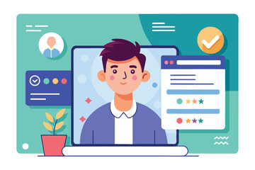 Poster - a customizable profile interface displaying user information, feedback, and ratings with a green bac