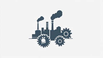 Poster - Industrial factory gears, mechanical process, manufacturing, background illustration
