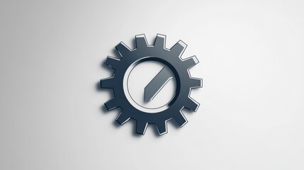 Poster - 3D gear icon on plain background