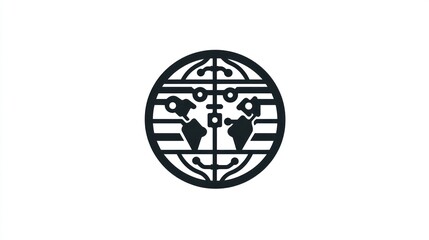 Aufkleber - Abstract globe with world map, technology concept, stock image, for use in presentations