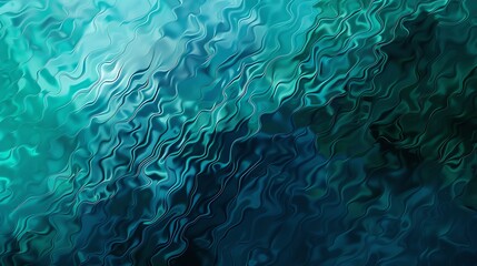Poster - An abstract, digital art piece with swirling, wavy patterns in shades of blue and green, creating a fluid and dynamic effect.