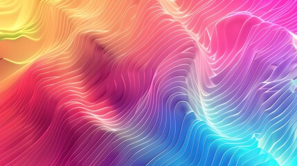 Poster - An abstract, digital art piece with a flowing, wavy pattern in shades of red, orange, and blue.