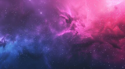 Wall Mural - A starry night sky with pink and blue nebulas.