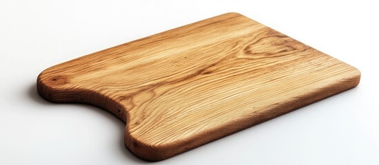 Aufkleber - Wooden cutting board with a smooth brown oak surface on a bright white background ideal for cookbook layouts and culinary design templates.