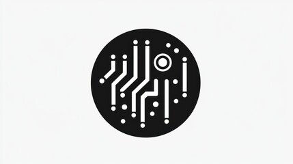 Poster - Circuit board graphic design, flat style, technology, digital
