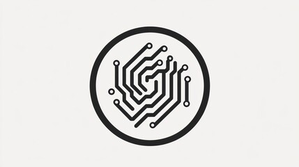 Poster - Circuit board graphic design, abstract technology icon, simple vector art, for digital use