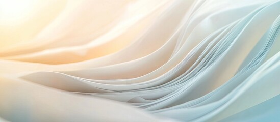 Aufkleber - Soft flowing translucent fabric in light blues and whites creating a serene textured background with gentle curves and ample negative space.