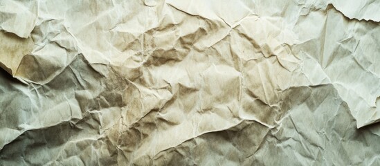 Aufkleber - Crinkled aged paper texture with subtle brown and beige tones, featuring deep wrinkles and folds prominently across the entire backdrop.