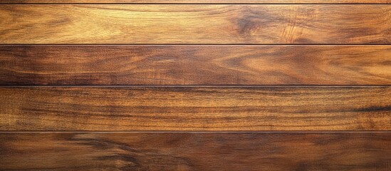 Leinwandbilder - Warm brown wood plank texture background with smooth grain patterns, evenly spaced planks, ample copyspace for design, top view perspective.