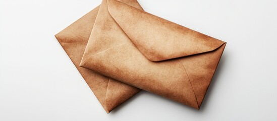 Poster - Two brown envelopes stacked diagonally on a white background with soft shadows highlighting their texture and shape.